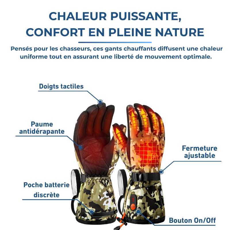 Taïga|Gants Chauffants Camouflage Résistants