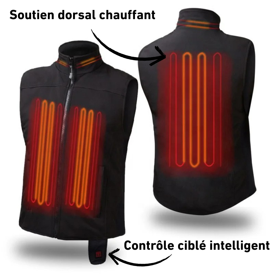Gilet électrique léger Rechargeable pour hommes, gilet thermique batterie Durable avec taille élastique pour moto