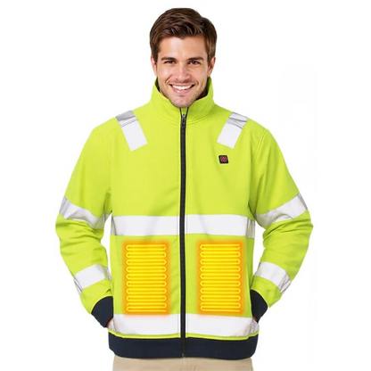 Veste de sécurité réfléchissante haute visibilité pour hommes Vêtements de travail à batterie avec logo personnalisé Veste chauffante réactive imperméable avec revêtement