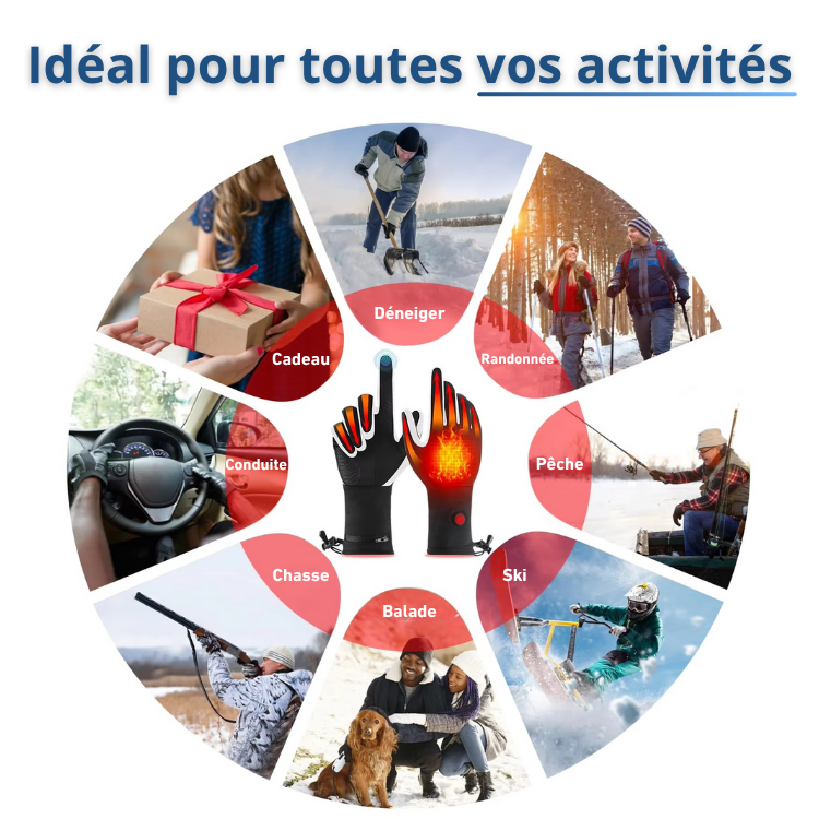 Horizon｜Gants Chauffants Fins Unisexe Étanches
