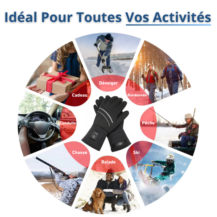 Pulse｜Gants Chauffants Fins Unisexe Étanches