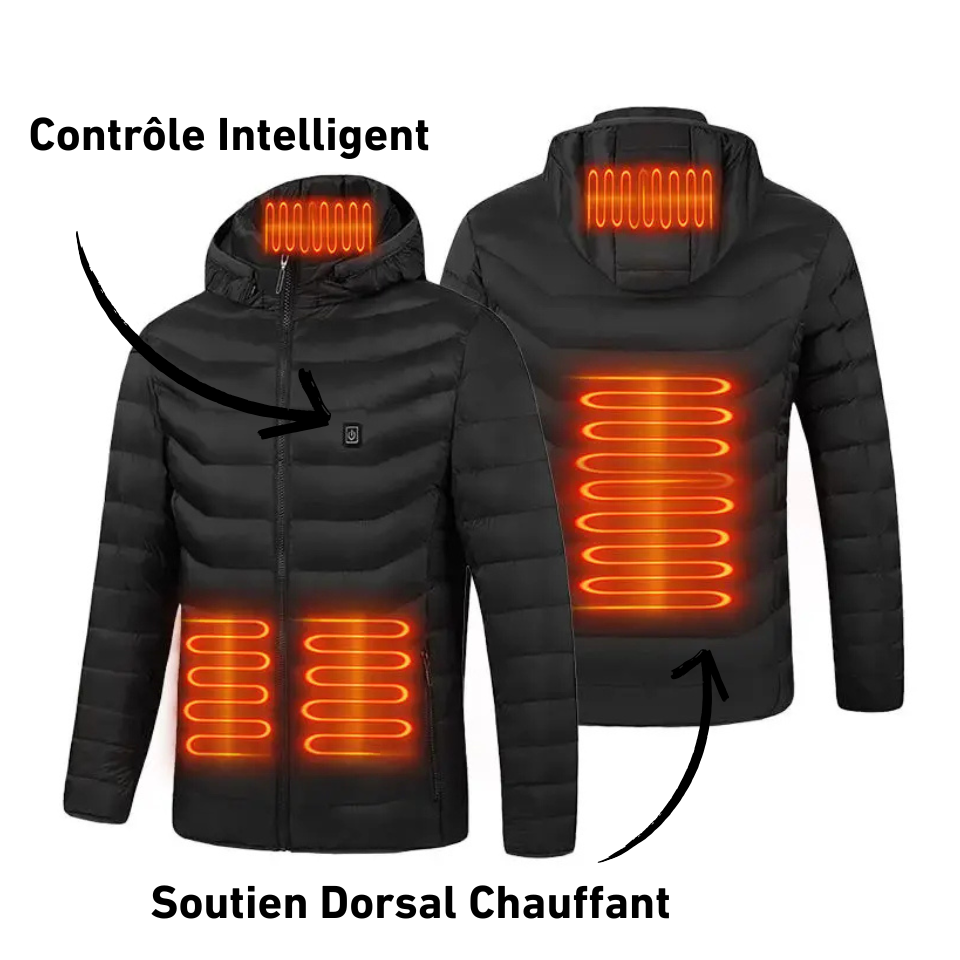 Veste chauffante d'hiver unisexe 9 Batterie non incluse Veste chauffante légère à capuche thermique