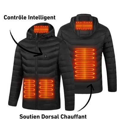 Veste chauffante d'hiver unisexe 9 Batterie non incluse Veste chauffante légère à capuche thermique