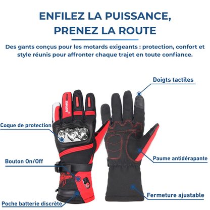 Pro Biker｜Gants Chauffants Moto Étanches Coupe-Vent