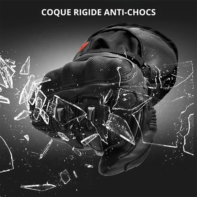 Roadmaster｜Gants Chauffants Moto en Cuir Étanches