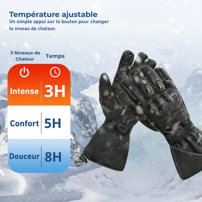 Roadmaster｜Gants Chauffants Moto en Cuir Étanches