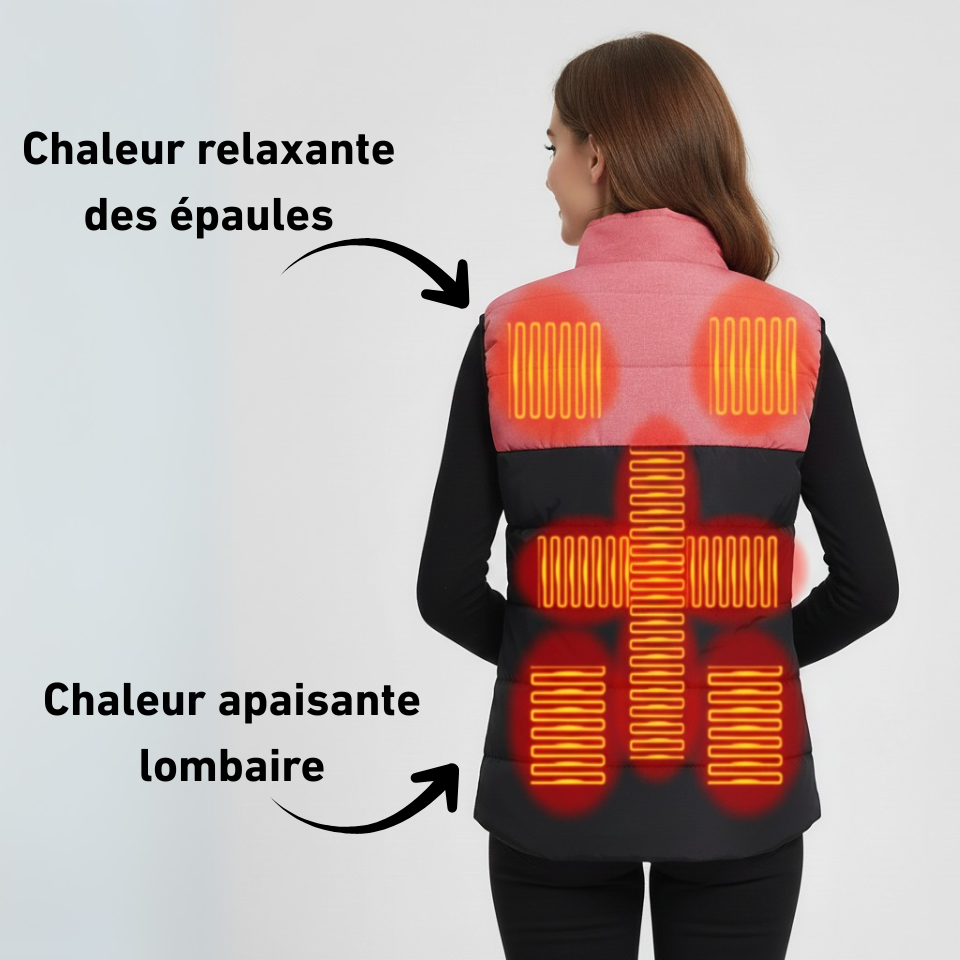 Women’s Heated Vest – Electric Winter Warm Jacket, 9 Heating Zones