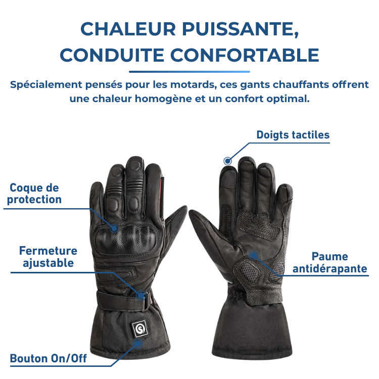 Pro Rider｜Gants Chauffants Moto Hiver Étanches