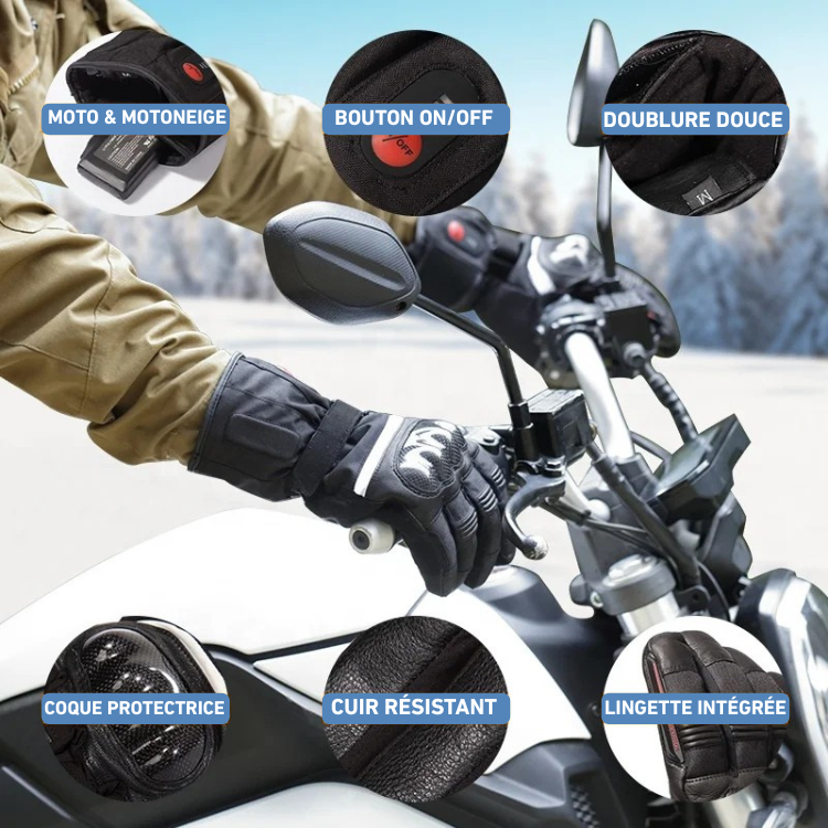 All Road｜Gants Chauffants Moto Hiver Renforcés