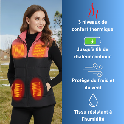 Women’s Heated Vest – Electric Winter Warm Jacket, 9 Heating Zones