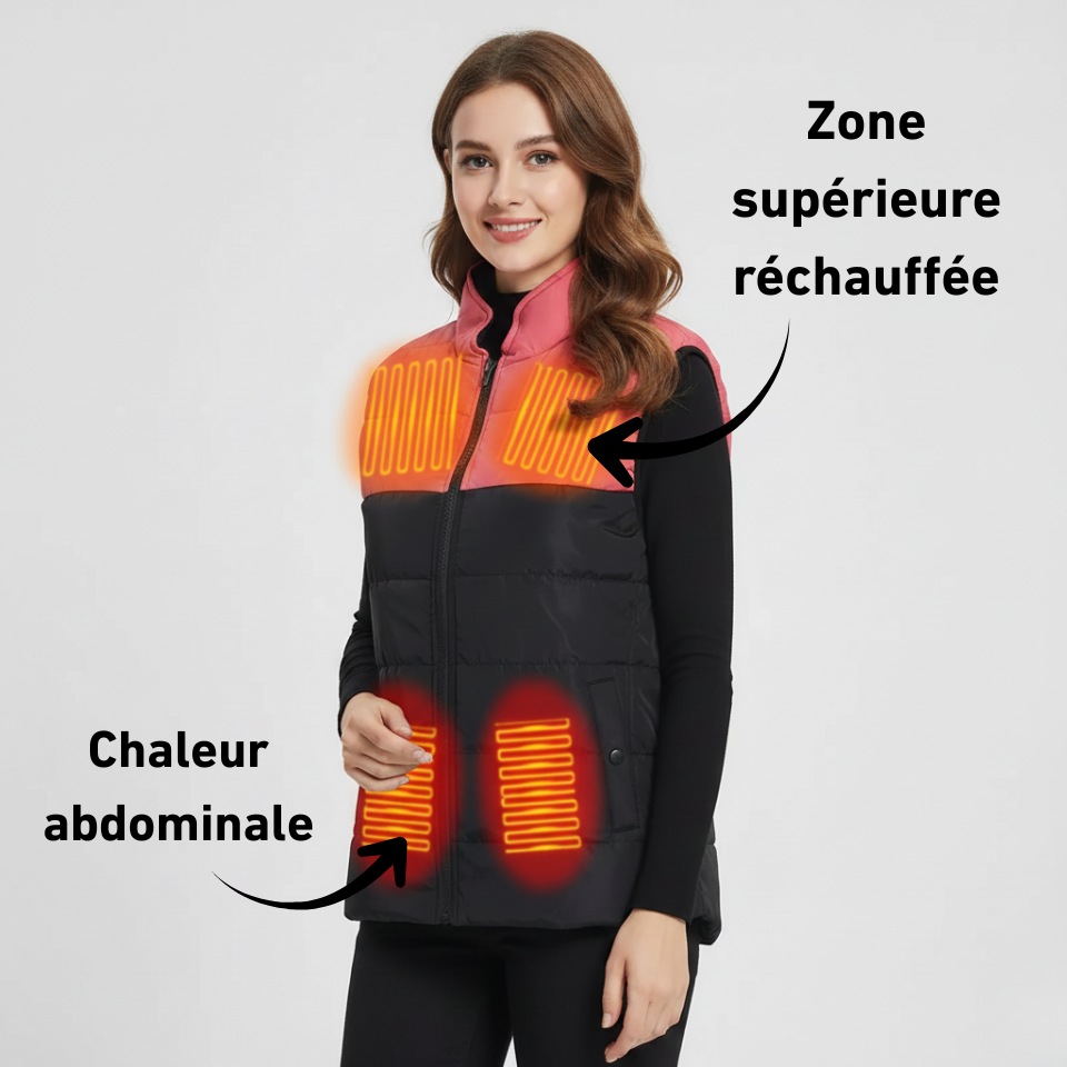 Women’s Heated Vest – Electric Winter Warm Jacket, 9 Heating Zones