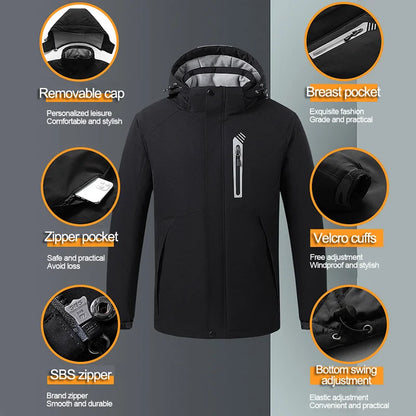 Vêtements chauffants électriques Usb Warmer 8 zones de chaleur Veste homme Veste chauffante Batterie Chaleur Veste d'hiver Noir Tissé M-5XL formelle