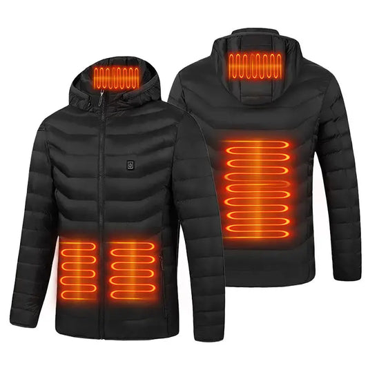 Veste chauffante d'hiver unisexe 9 Batterie non incluse Veste chauffante légère à capuche thermique