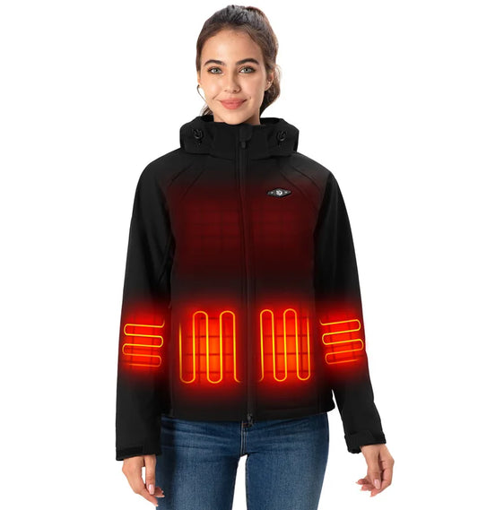 Veste chauffante XL personnalisée pour femmes pour les sports d'hiver capuche thermique douce coupe-vent ski de plein air imperméable décontracté 1 pièces