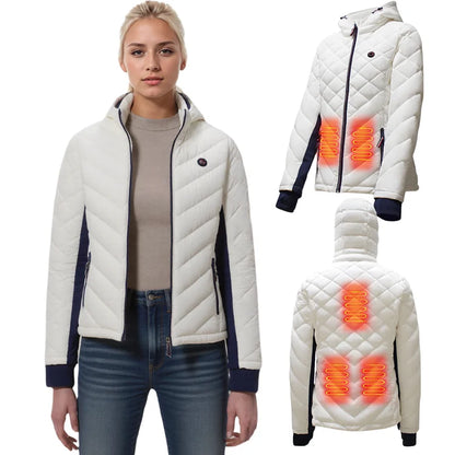 Veste d'hiver personnalisée de haute qualité 5 zones de chauffage Batterie rechargeable USB Vêtements chauffants d'extérieur coupe-vent imperméables