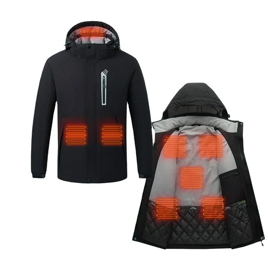 Vêtements chauffants électriques Usb Warmer 8 zones de chaleur Veste homme Veste chauffante Batterie Chaleur Veste d'hiver Noir Tissé M-5XL formelle