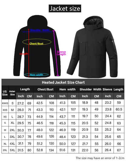 Veste chauffante USB personnalisée avec col montant Manteau d'hiver pour hommes et femmes avec chauffage par batterie Service OEM Logo personnalisé