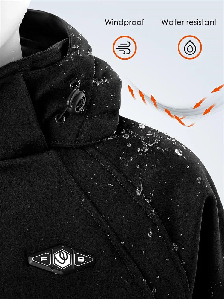 Veste chauffante XL personnalisée pour femmes pour les sports d'hiver capuche thermique douce coupe-vent ski de plein air imperméable décontracté 1 pièces