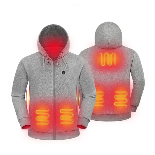 USB alimenté par batterie chauffée 5V /2A grande taille femmes hommes veste contrôle intelligent de la température extérieur Style classique à capuche