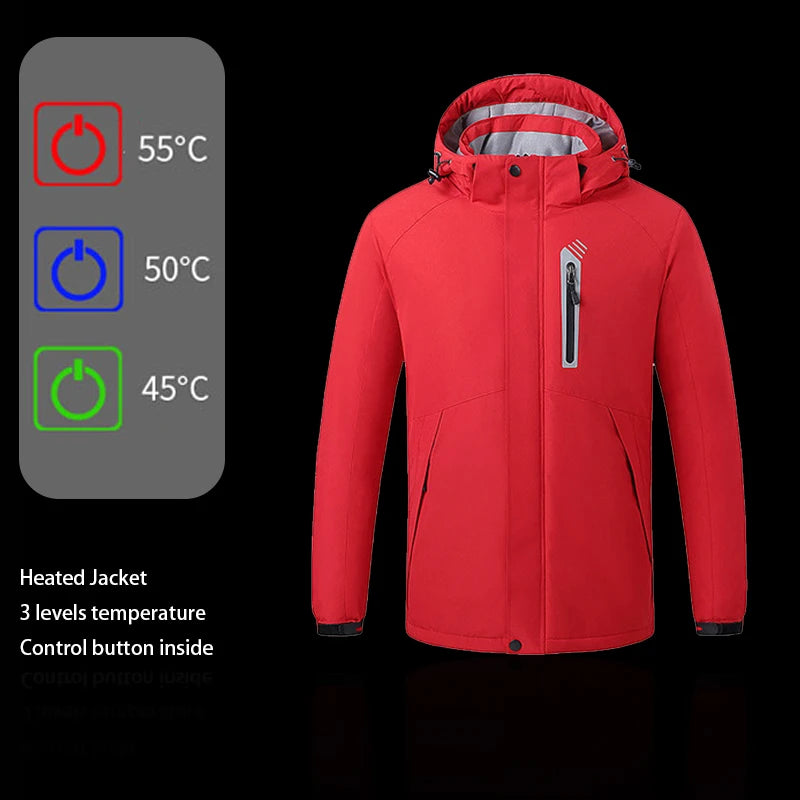 Vêtements chauffants électriques Usb Warmer 8 zones de chaleur Veste homme Veste chauffante Batterie Chaleur Veste d'hiver Noir Tissé M-5XL formelle