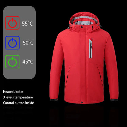 Vêtements chauffants électriques Usb Warmer 8 zones de chaleur Veste homme Veste chauffante Batterie Chaleur Veste d'hiver Noir Tissé M-5XL formelle