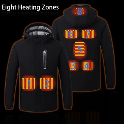 Vêtements chauffants électriques Usb Warmer 8 zones de chaleur Veste homme Veste chauffante Batterie Chaleur Veste d'hiver Noir Tissé M-5XL formelle