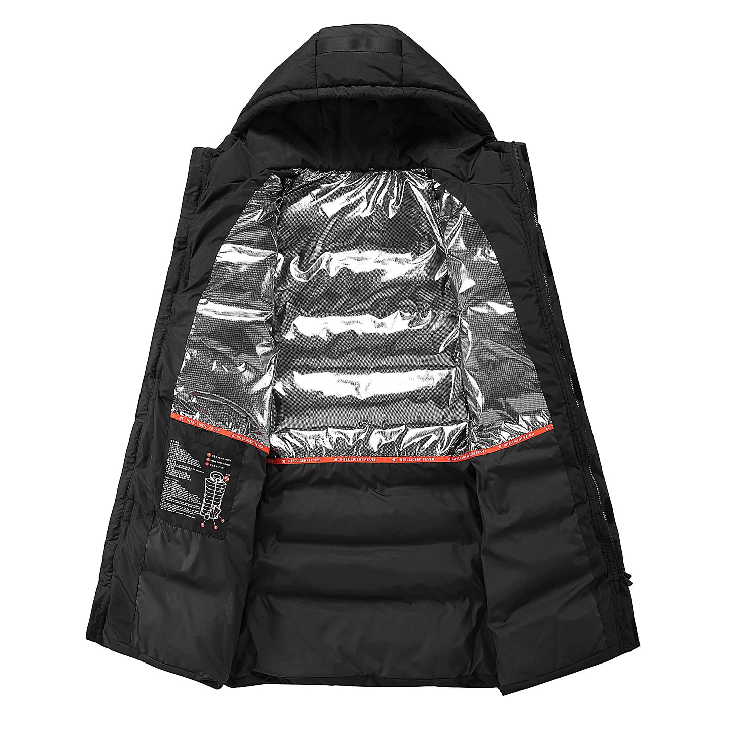 Veste chauffante USB de la meilleure qualité pour hommes, vêtements d'hiver longs avec col montant et contrôle de la température