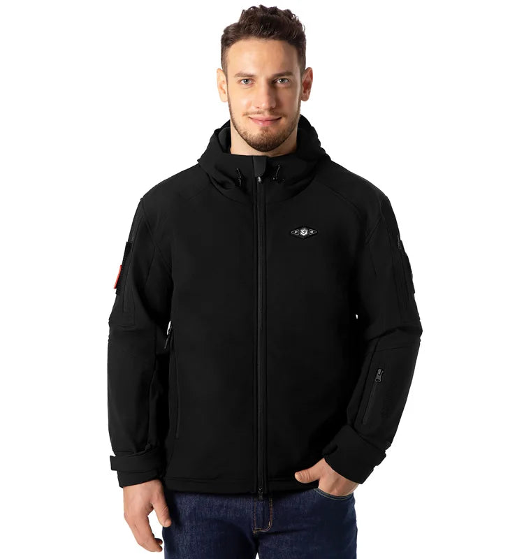 Haute qualité 16000mAh USB Rechargeable veste d'hiver chauffante hommes tissu imperméable à capuche Camouflage batterie alimentée en plein air