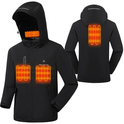 Veste d'hiver pour homme avec col montant USB en coton chauffé électriquement et rembourré charge intelligente manteau d'hiver chaud