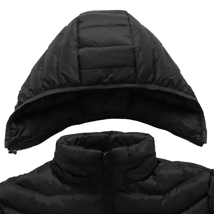 Veste chauffante d'hiver unisexe 9 Batterie non incluse Veste chauffante légère à capuche thermique