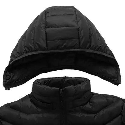 Veste chauffante d'hiver unisexe 9 Batterie non incluse Veste chauffante légère à capuche thermique