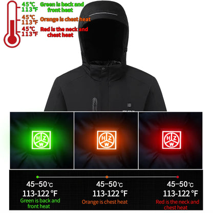 Veste d'hiver pour homme avec col montant USB en coton chauffé électriquement et rembourré charge intelligente manteau d'hiver chaud