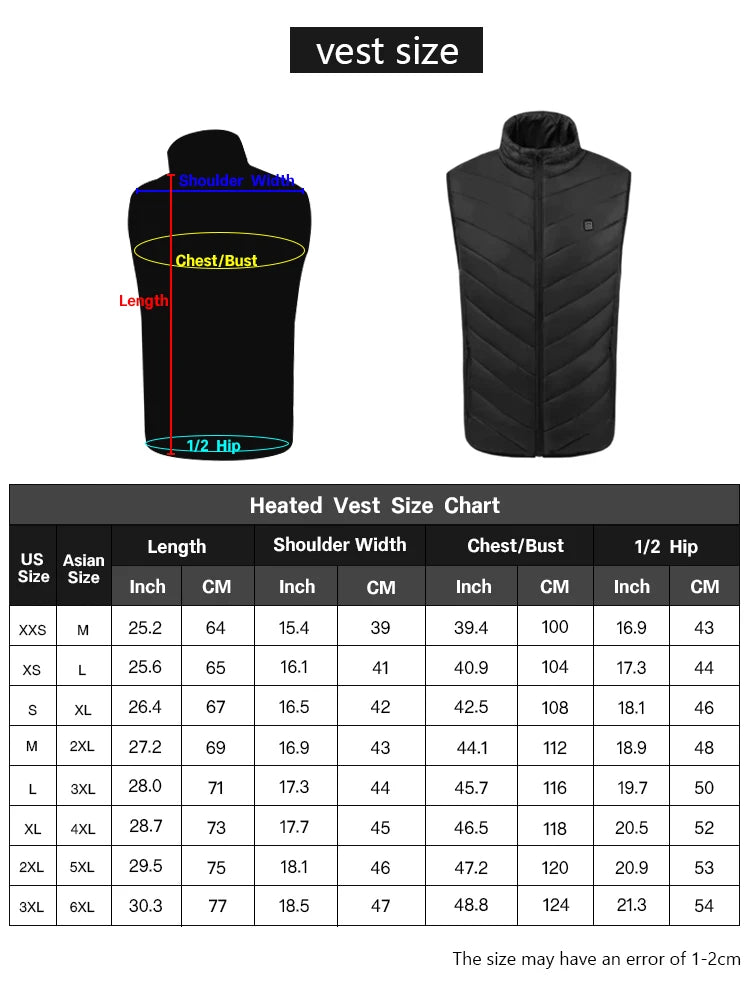 Gilet chauffant électrique USB pour hommes avec logo personnalisé Gilet chauffant d'hiver intelligent pour femmes avec contrôle de la température