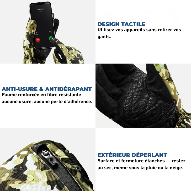 Taïga｜Gants Chauffants Camouflage Résistants