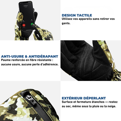 Taïga｜Gants Chauffants Camouflage Résistants