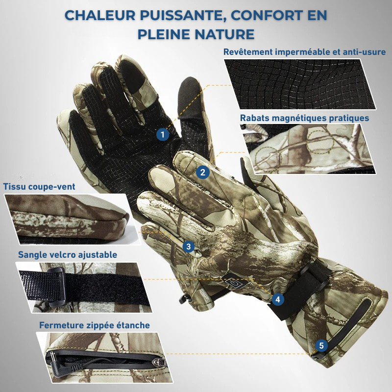 Lisière｜Gants Chauffants de Chasse Étanches