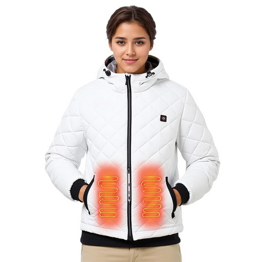Veste d'hiver personnalisée de haute qualité 5 zones de chauffage Batterie rechargeable USB Vêtements chauffants d'extérieur coupe-vent imperméables