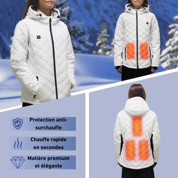 Veste d'hiver personnalisée de haute qualité 5 zones de chauffage Batterie rechargeable USB Vêtements chauffants d'extérieur coupe-vent imperméables