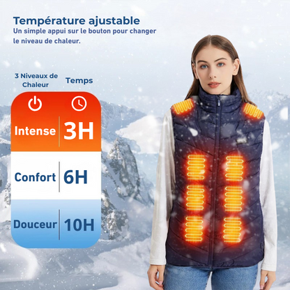 LOGO personnalisé gilet chauffant décontracté coupe-vent chaud d'hiver avec fermeture à glissière Smart USB batterie rechargeable pour hommes