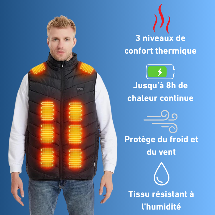 Gilet chauffant électrique USB pour hommes avec logo personnalisé Gilet chauffant d'hiver intelligent pour femmes avec contrôle de la température