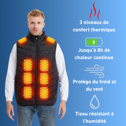 Gilet chauffant électrique USB pour hommes avec logo personnalisé Gilet chauffant d'hiver intelligent pour femmes avec contrôle de la température