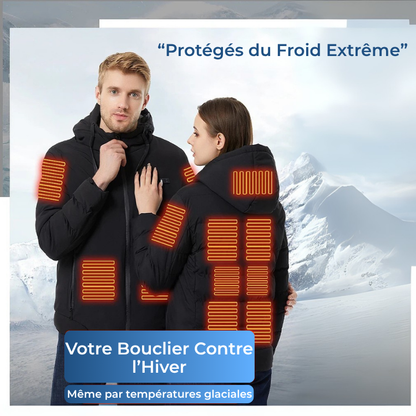 Veste chauffante de ski coupe-vent personnalisée d'hiver à batterie 5V et vêtements chauds veste chauffante de moto complète