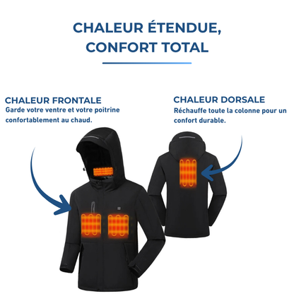 Veste Chauffante Hiver Homme à Col Montant