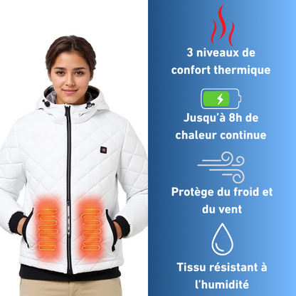 Veste d'hiver personnalisée de haute qualité 5 zones de chauffage Batterie rechargeable USB Vêtements chauffants d'extérieur coupe-vent imperméables