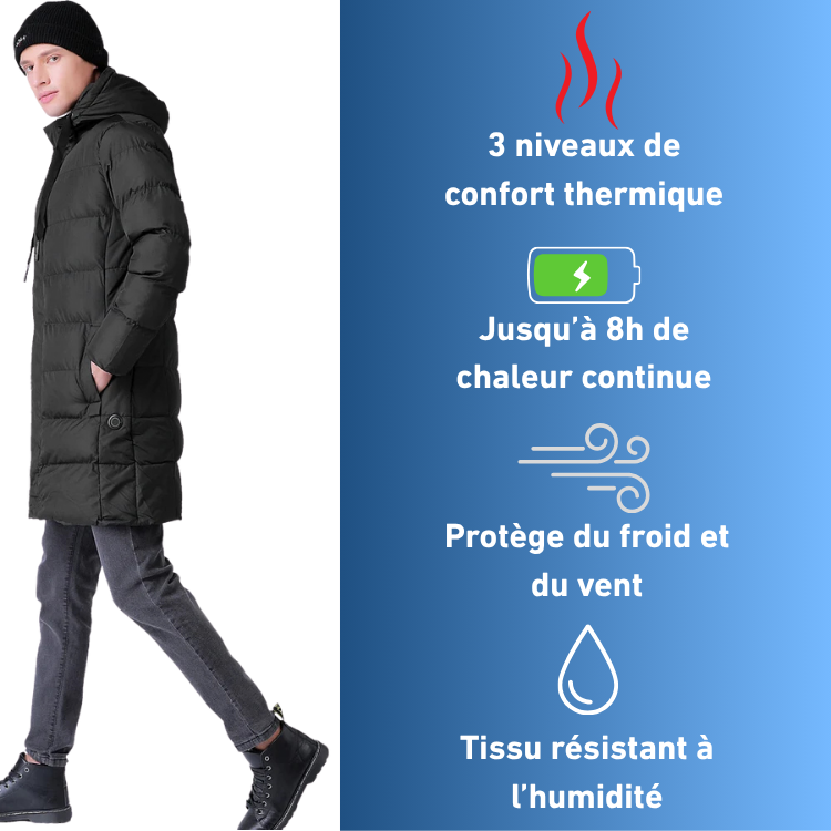 Veste Chauffante Longue Hiver Homme