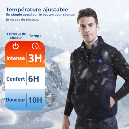 Veste Chauffante Sans Manches à Col Montant Homme
