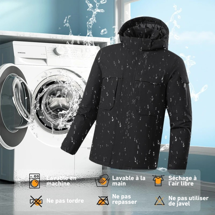 Veste chauffante USB personnalisée avec col montant Manteau d'hiver pour hommes et femmes avec chauffage par batterie Service OEM Logo personnalisé