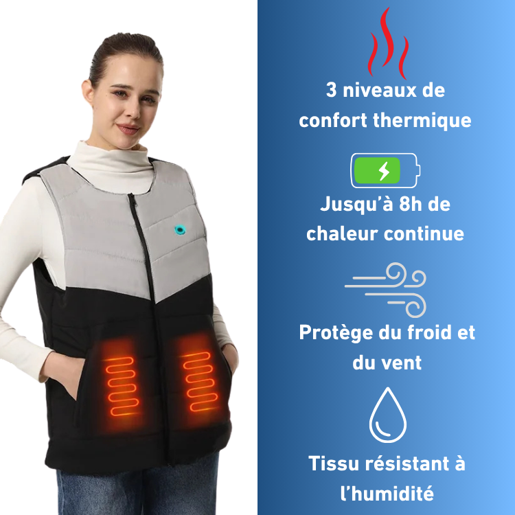 Veste Chauffante Sans Manches Femme Hiver