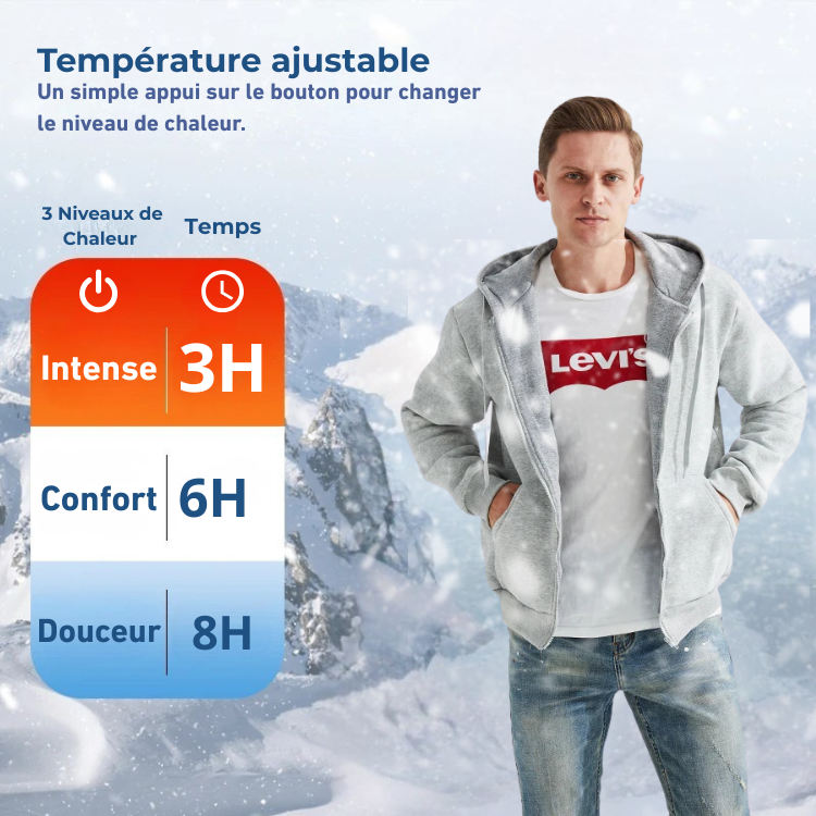 Gilet Chauffant à Capuche Homme Style Classique