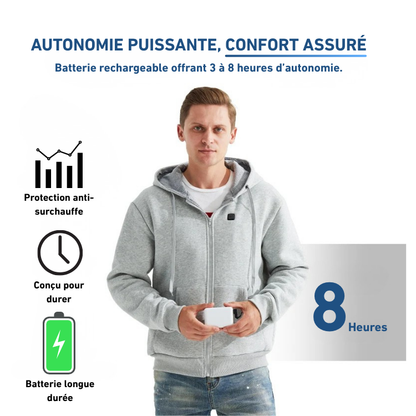 Gilet Chauffant à Capuche Homme Style Classique